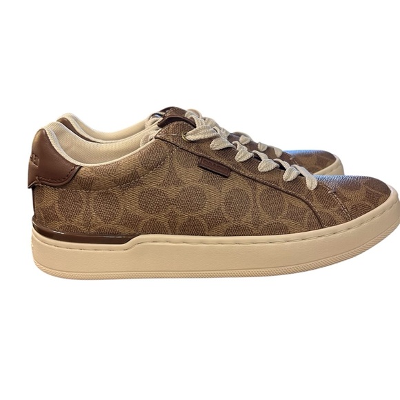 Coach Monogram Brown Sneakers with White Laces - Picture 1 of 4